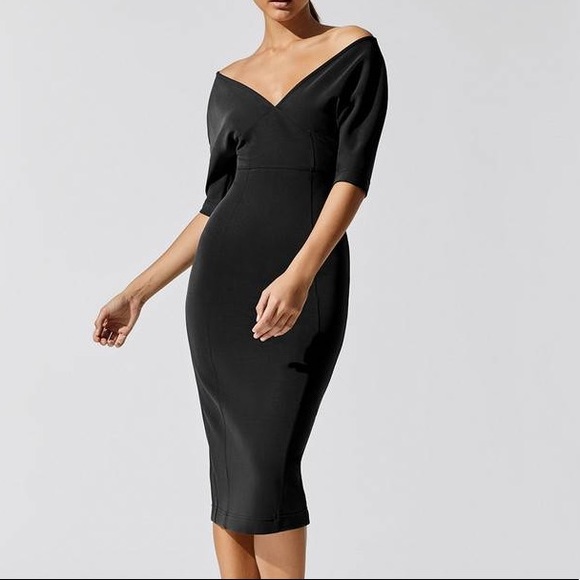 Carbon38 Dresses & Skirts - Carbon38 Reverse Neoprene Zip Dress
